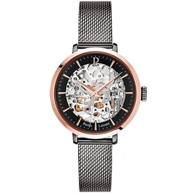 Pierre Lannier Femme Analogique Automatique Montre avec Bracelet en Acier Inoxydable Massif 314C988, Noir, classic" or "dress Pierre Lannier Femme Analogique Automatique Montre avec Bracelet en Acier Inoxydable Massif 314C988, Noir, classic" or "dress