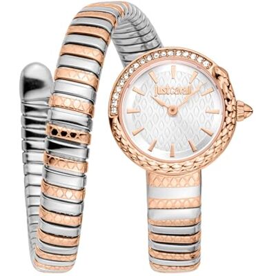 Just Cavalli Montre analogique à quartz femme avec bracelet en acier inoxydable JC1L301M0075, Gris argent, Mode Just Cavalli Montre analogique à quartz femme avec bracelet en acier inoxydable JC1L301M0075, Gris argent, Mode