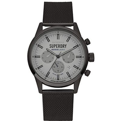 Superdry Montre à quartz multi-cadran pour homme avec bracelet en acier inoxydable SYG256SMB Superdry Montre à quartz multi-cadran pour homme avec bracelet en acier inoxydable SYG256SMB