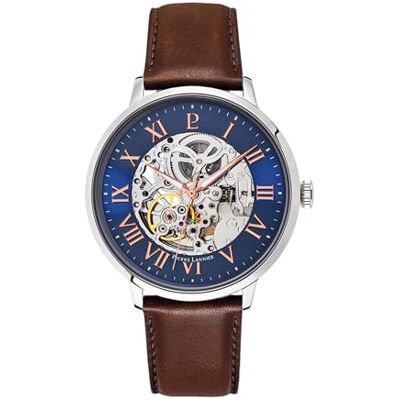 Pierre Lannier Homme Analogique Automatique Montre avec Bracelet en Cuir 322B164, Bleu, sangle Pierre Lannier Homme Analogique Automatique Montre avec Bracelet en Cuir 322B164, Bleu, sangle
