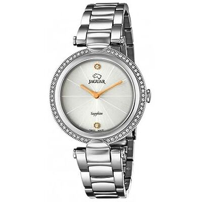 JAGUAR Montre modèle J829 / 1 de la Collection Cosmopolitan, boîtier Blanc 34,5 mm avec Bracelet Acier pour Femme J829/1 JAGUAR Montre modèle J829 / 1 de la Collection Cosmopolitan, boîtier Blanc 34,5 mm avec Bracelet Acier pour Femme J829/1