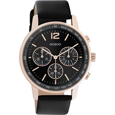 Oozoo Heren horloge-C10814 Zwart/Rose Goud (42mm) Oozoo Heren horloge-C10814 Zwart/Rose Goud (42mm)