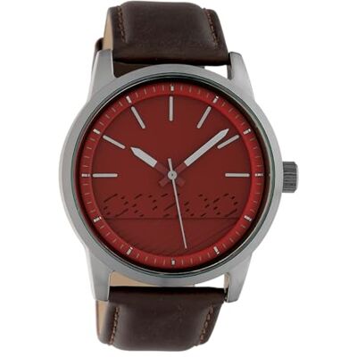 Oozoo C10306 Montre tendance pour homme avec bracelet en cuir Rouge vin/marron foncé 43 mm Oozoo C10306 Montre tendance pour homme avec bracelet en cuir Rouge vin/marron foncé 43 mm