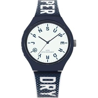 Superdry Hommes Analogique Quartz Montre avec Bracelet en Silicone SYG224U, Blanc, Bracelet Superdry Hommes Analogique Quartz Montre avec Bracelet en Silicone SYG224U, Blanc, Bracelet