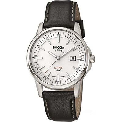 Boccia Hommes Analogique Quartz Montre avec Bracelet en Cuir 3643-01, Noir, Sangles Boccia Hommes Analogique Quartz Montre avec Bracelet en Cuir 3643-01, Noir, Sangles