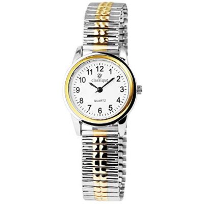 Excellanc Montre classique pour femme Bracelet en acier inoxydable 20 cm Diamètre : 28 mm Largeur : 14 mm Facile à lire Couleur argentée et dorée Cadeau pour femme, Argenté/blanc, Bracelet Excellanc Montre classique pour femme Bracelet en acier inoxydable 20 cm Diamètre : 28 mm Largeur : 14 mm Facile à lire Couleur argentée et dorée Cadeau pour femme, Argenté/blanc, Bracelet