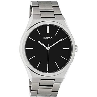 Oozoo Montre-bracelet unisexe avec bracelet en acier inoxydable 40 mm Argenté/noir, argent/noir , Bracelet Oozoo Montre-bracelet unisexe avec bracelet en acier inoxydable 40 mm Argenté/noir, argent/noir , Bracelet