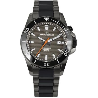 JACQUES LEMANS Montre analogique pour homme à quartz avec bracelet en acier inoxydable mid-39582 JACQUES LEMANS Montre analogique pour homme à quartz avec bracelet en acier inoxydable mid-39582