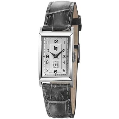 Lip Montre Churchill T18 Trotteuse Excentrée Cuir Gris Façon Croco, sangle Lip Montre Churchill T18 Trotteuse Excentrée Cuir Gris Façon Croco, sangle