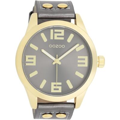 Oozoo Montre Timepieces pour Femme Bracelet en Cuir Élégante Montre Analogique Moderne C1084 Gris/Métallique Oozoo Montre Timepieces pour Femme Bracelet en Cuir Élégante Montre Analogique Moderne C1084 Gris/Métallique