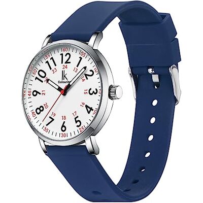 Alienwork IK EasyTime Montre Hommes Femmes Argent Bracelet en Silicone Bleu Marin Blanc Temps de Lecture Facile Changement Bracelet avec Dégagement Rapide étanche Alienwork IK EasyTime Montre Hommes Femmes Argent Bracelet en Silicone Bleu Marin Blanc Temps de Lecture Facile Changement Bracelet avec Dégagement Rapide étanche