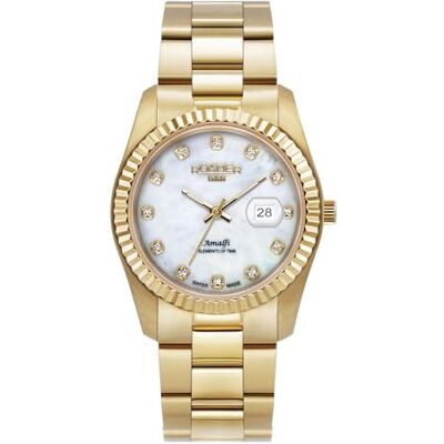 Roamer Amalfi 852844 Montre à quartz analogique pour femme, Or/Or/Blanc 852844 47 89 20, Bracelet Roamer Amalfi 852844 Montre à quartz analogique pour femme, Or/Or/Blanc 852844 47 89 20, Bracelet