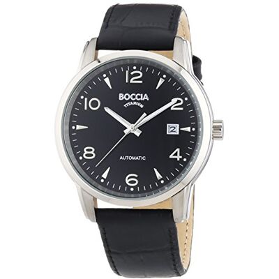 Boccia 3574-01 Montre Homme Quartz Analogique Bracelet Cuir Noir Boccia 3574-01 Montre Homme Quartz Analogique Bracelet Cuir Noir