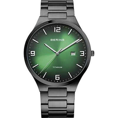 BERING Montre analogique à quartz pour homme avec bracelet en titane et éléments en titane 15240-728, Bracelet BERING Montre analogique à quartz pour homme avec bracelet en titane et éléments en titane 15240-728, Bracelet