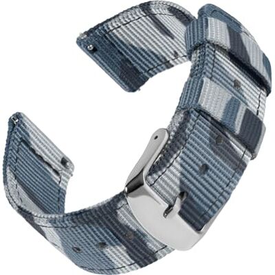 Archer Watch Straps Bracelets de Montre en Nylon Premium à Dégagement Rapide (Camouflage Bleu, 22mm) Archer Watch Straps Bracelets de Montre en Nylon Premium à Dégagement Rapide (Camouflage Bleu, 22mm)