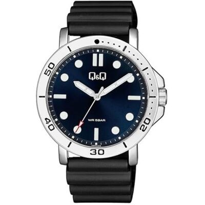 Q&Q Montre analogique pour homme avec cadran bleu QB86J302Y Bracelet bleu, bleu, Sangle Q&Q Montre analogique pour homme avec cadran bleu QB86J302Y Bracelet bleu, bleu, Sangle