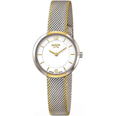 Boccia Montre à quartz analogique pour femme avec bracelet en acier inoxydable 3266-06, Bicolore., One Size, Bracelet Boccia Montre à quartz analogique pour femme avec bracelet en acier inoxydable 3266-06, Bicolore., One Size, Bracelet