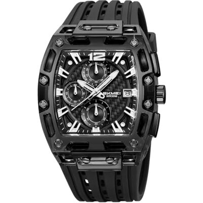 Alienwork Montre multifonction sportive pour homme et femme, noir/noir/bracelet en silicone noir Alienwork Montre multifonction sportive pour homme et femme, noir/noir/bracelet en silicone noir