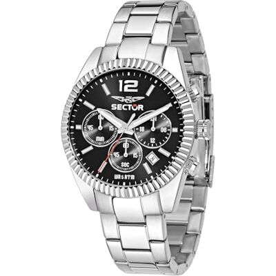 Sector No Limits Sector R3273676003 Montre chronographe à quartz avec bracelet en acier inoxydable, argenté, Bracelet Sector No Limits Sector R3273676003 Montre chronographe à quartz avec bracelet en acier inoxydable, argenté, Bracelet