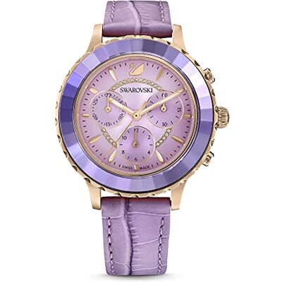 Swarovski Montre Octea Lux Crystal Collection pour femme, Octea Lux Chrono – Violet, Sangle Swarovski Montre Octea Lux Crystal Collection pour femme, Octea Lux Chrono – Violet, Sangle