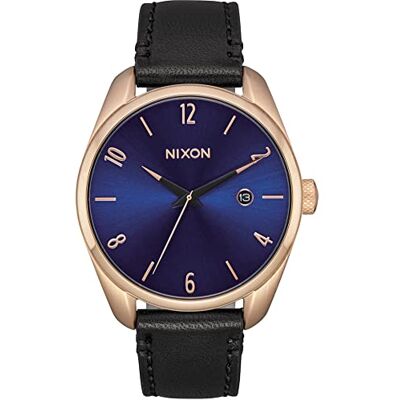 NIXON Montre à quartz analogique unisexe pour adulte avec bracelet en cuir A473-2763-00, bleu, Bracelet NIXON Montre à quartz analogique unisexe pour adulte avec bracelet en cuir A473-2763-00, bleu, Bracelet