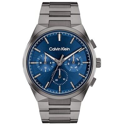 Calvin DISTINGUISH Montre à quartz analogique multifonction pour homme avec bracelet en acier inoxydable, Bleu, Minimaliste Calvin DISTINGUISH Montre à quartz analogique multifonction pour homme avec bracelet en acier inoxydable, Bleu, Minimaliste