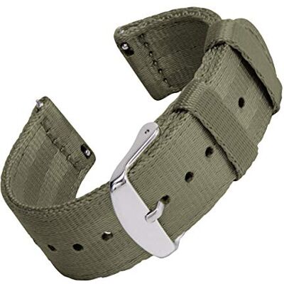 Archer Watch Straps Bracelets de Montre en Nylon Texture Ceinture de Sécurité à Dégagement Rapide (Vert Olive, 20mm) Archer Watch Straps Bracelets de Montre en Nylon Texture Ceinture de Sécurité à Dégagement Rapide (Vert Olive, 20mm)