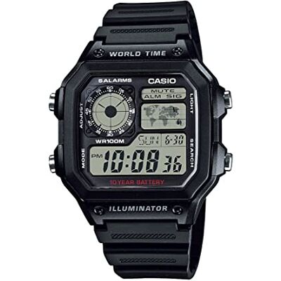 Casio AE1200WH-1A Montre multifonction analogique et numérique pour homme Noir, Noir, One Size, Chronographe, numérique Casio AE1200WH-1A Montre multifonction analogique et numérique pour homme Noir, Noir, One Size, Chronographe, numérique