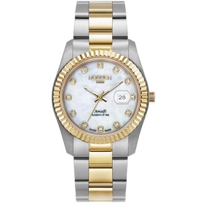 Roamer Amalfi 852844 Montre analogique à quartz pour femme, Bicolore/argenté/852844 47 89 20, Bracelet Roamer Amalfi 852844 Montre analogique à quartz pour femme, Bicolore/argenté/852844 47 89 20, Bracelet