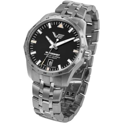 Vostok Europe 125A747-B Rocket N1 Montre automatique pour homme avec bracelet en acier inoxydable et fermoir papillon Vostok Europe 125A747-B Rocket N1 Montre automatique pour homme avec bracelet en acier inoxydable et fermoir papillon