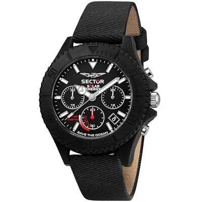 Sector No Limits Montre analogique à quartz pour homme avec bracelet en cuir 8033288908456, Noir, 44mm, bracelet Sector No Limits Montre analogique à quartz pour homme avec bracelet en cuir 8033288908456, Noir, 44mm, bracelet