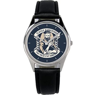 KIESENBERG Montre Barbier Barber Shop Cadeau Article Idée Fan Femme Homme Unisexe Analogique Quartz Bracelet Montre Bracelet en Cuir Montre 36 mm Diamètre B-21253, Noir , Sangles KIESENBERG Montre Barbier Barber Shop Cadeau Article Idée Fan Femme Homme Unisexe Analogique Quartz Bracelet Montre Bracelet en Cuir Montre 36 mm Diamètre B-21253, Noir , Sangles