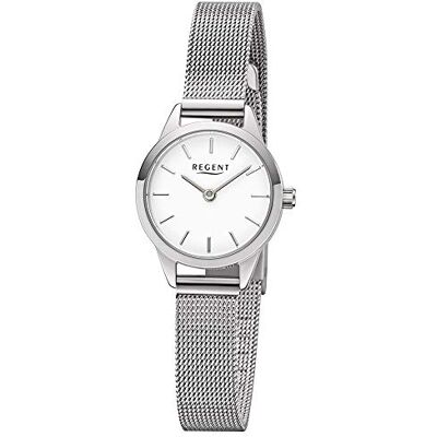 REGENT Montre Femme Acier Inoxydable Analogique Quartz Bracelet En Acier Inoxydable F-1165, argenté, Bracelet REGENT Montre Femme Acier Inoxydable Analogique Quartz Bracelet En Acier Inoxydable F-1165, argenté, Bracelet