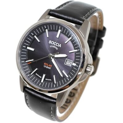 Boccia Montre classique 3643-02, Noir, bracelet Boccia Montre classique 3643-02, Noir, bracelet