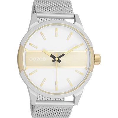Oozoo Timepieces Montre pour homme avec bracelet en maille métallique Montre de qualité supérieure pour homme Élégante montre analogique ronde Oozoo Timepieces Montre pour homme avec bracelet en maille métallique Montre de qualité supérieure pour homme Élégante montre analogique ronde