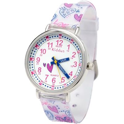 Kiddus Montre Enfant 5-10 ans. Montre Bracelet Éducative, Time Teacher Analogique avec Exercices pour apprendre à lire l’heure. Kiddus Montre Enfant 5-10 ans. Montre Bracelet Éducative, Time Teacher Analogique avec Exercices pour apprendre à lire l’heure.