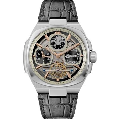 Ingersoll The Spirit Montre automatique pour homme 46,7 mm, Noir, Bracelet Ingersoll The Spirit Montre automatique pour homme 46,7 mm, Noir, Bracelet