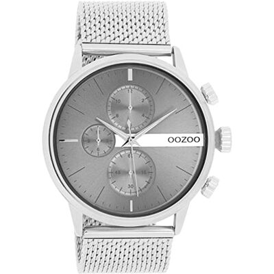 Oozoo Timepieces Montre pour homme avec bracelet en maille métallique Montre de qualité supérieure pour homme Élégante montre analogique ronde Oozoo Timepieces Montre pour homme avec bracelet en maille métallique Montre de qualité supérieure pour homme Élégante montre analogique ronde
