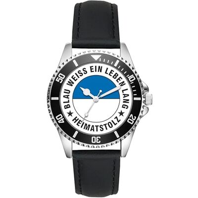 KIESENBERG L-20230006 Montre-bracelet pour homme Bleu et blanc Cadeau idéal pour les fans Quartz analogique Bracelet en cuir, argenté, lanière KIESENBERG L-20230006 Montre-bracelet pour homme Bleu et blanc Cadeau idéal pour les fans Quartz analogique Bracelet en cuir, argenté, lanière