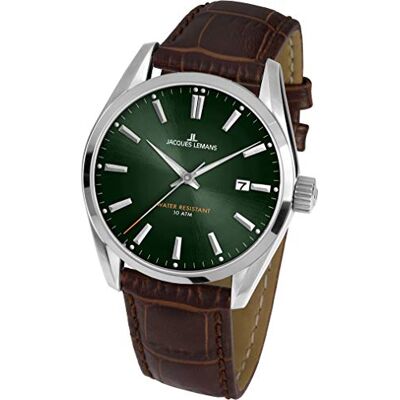 JACQUES LEMANS Derby 1-1859D Montre pour homme avec bracelet en cuir et acier inoxydable massif, Bracelet JACQUES LEMANS Derby 1-1859D Montre pour homme avec bracelet en cuir et acier inoxydable massif, Bracelet
