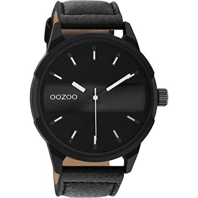 Oozoo Timepieces Montre pour homme Avec bracelet en cuir de 24 mm de large Montre de qualité supérieure pour homme Élégante montre analogique ronde Oozoo Timepieces Montre pour homme Avec bracelet en cuir de 24 mm de large Montre de qualité supérieure pour homme Élégante montre analogique ronde