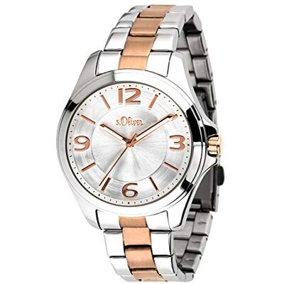 s.Oliver Montre analogique à quartz pour femme, Bicolore., Bracelet s.Oliver Montre analogique à quartz pour femme, Bicolore., Bracelet