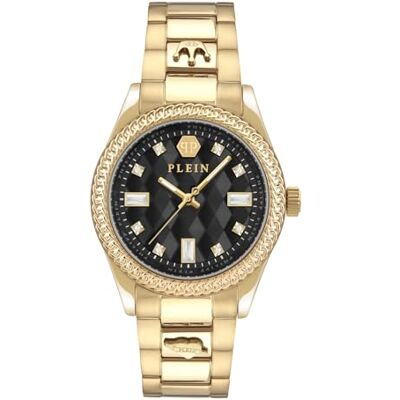 Philipp Plein Queen Montre à quartz analogique pour femme, doré, Bracelet Philipp Plein Queen Montre à quartz analogique pour femme, doré, Bracelet