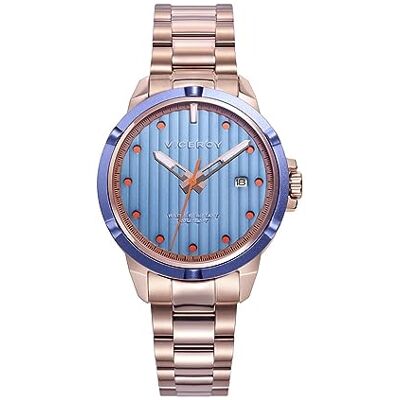Viceroy Switch 471304-37 Montre à trois aiguilles avec calendrier en acier IP rose, rose, bracelet Viceroy Switch 471304-37 Montre à trois aiguilles avec calendrier en acier IP rose, rose, bracelet