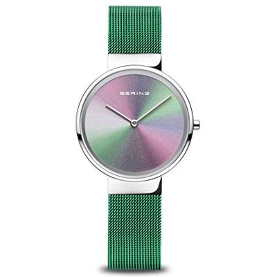 BERING Montre à quartz pour femme Collection Anniversary Avec acier inoxydable et verre saphir 10X31-Anniversary3, vert, 31, Bracelet BERING Montre à quartz pour femme Collection Anniversary Avec acier inoxydable et verre saphir 10X31-Anniversary3, vert, 31, Bracelet