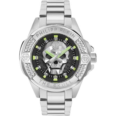 Philipp Plein The $Kull Montre analogique à quartz pour homme en acier inoxydable, argenté Philipp Plein The $Kull Montre analogique à quartz pour homme en acier inoxydable, argenté
