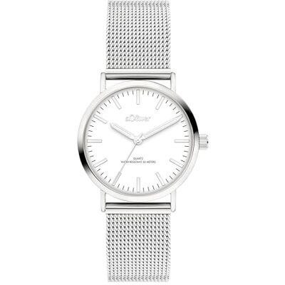 s.Oliver Montre pour femme Ronde Argent 30 mm Élégante montre pour femme en acier inoxydable poli avec mouvement à quartz Étanche 5 ATM Résistante aux rayures s.Oliver Montre pour femme Ronde Argent 30 mm Élégante montre pour femme en acier inoxydable poli avec mouvement à quartz Étanche 5 ATM Résistante aux rayures