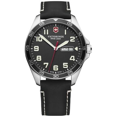 Victorinox Field Watch Montre Homme Analogique Quartz avec Bracelet Cuir V241846, Noir, sangle Victorinox Field Watch Montre Homme Analogique Quartz avec Bracelet Cuir V241846, Noir, sangle