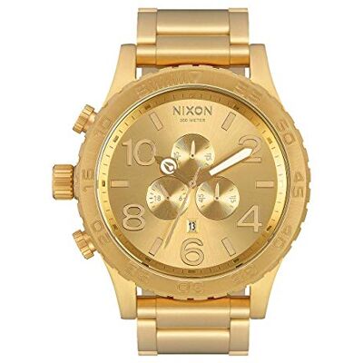 NIXON Homme Chronographe Quartz Montre avec Bracelet en Acier Inoxydable A083-502-00, Doré/Doré, Bracelet NIXON Homme Chronographe Quartz Montre avec Bracelet en Acier Inoxydable A083-502-00, Doré/Doré, Bracelet