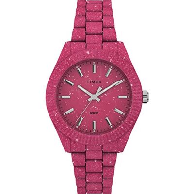 Timex Trend Montre pour femmes, 37 mm, bracelet écologique rose, cadran rose, boîtier rose TW2V77200 Timex Trend Montre pour femmes, 37 mm, bracelet écologique rose, cadran rose, boîtier rose TW2V77200